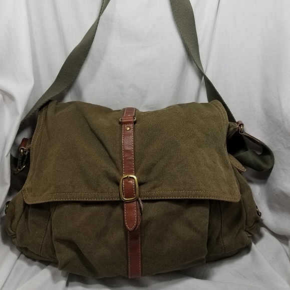 Fossil Handbags - B8,121 Fossil Canvas Shoulder Bag Green